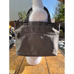 Travelon Leather and Nylon Shoulder and Crossbody Gray Travel Bag